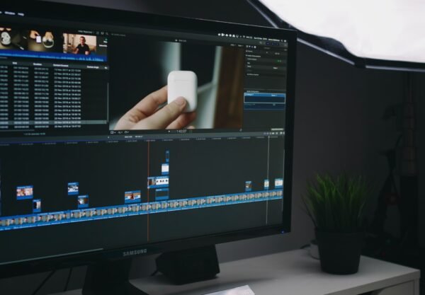 Monitor de computador de edição