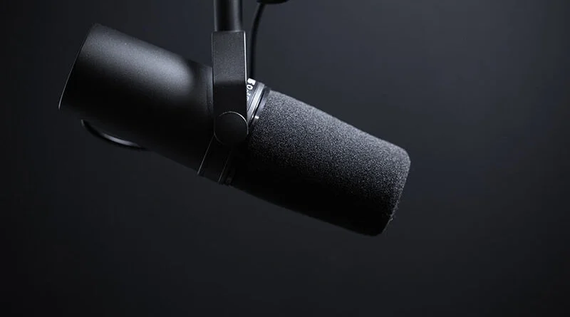Microfone boom para gravação de áudio para vídeo