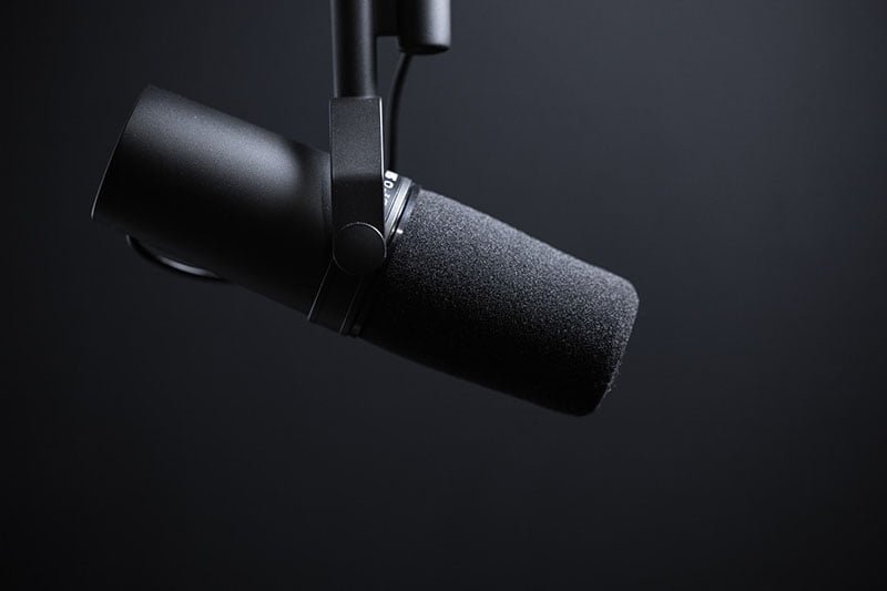 Microfone boom para gravação de áudio para vídeo