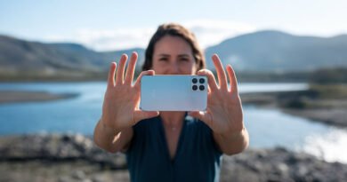 Mulher gravando video viral com smartphone