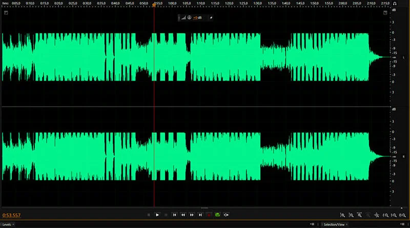 Tela do programa Audition da Adobe