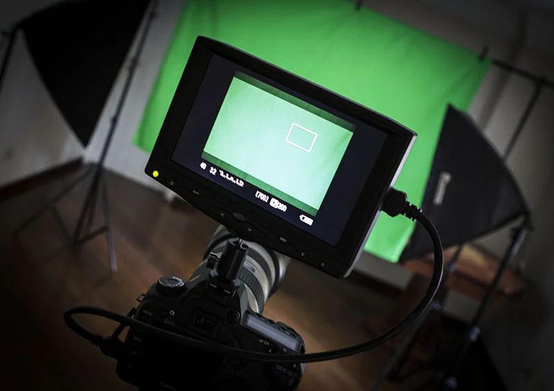 Set de gravações com chroma key