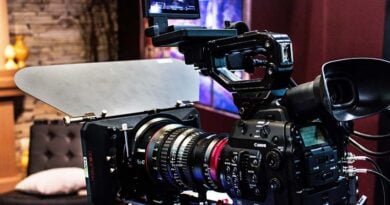 Camera de cinema com matte box