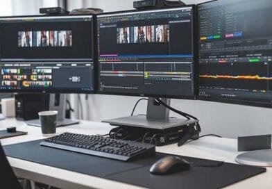 Computador e monitor para edição de vídeo