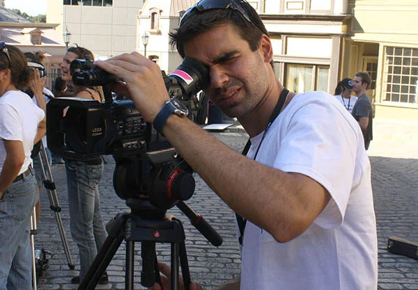 Filmando com câmera camcorder