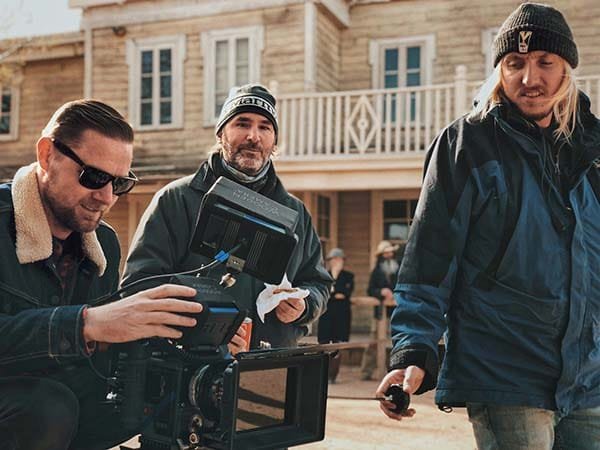 Diretor de cinema no set de gravação