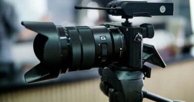 Câmera mirrorless profissional de produção de vídeo