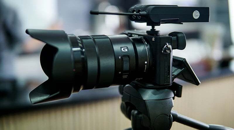 Câmera mirrorless profissional de produção de vídeo