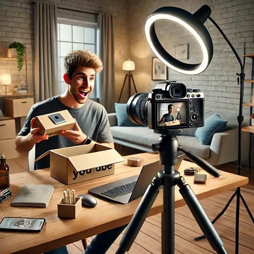 Kit de iluminação para vídeo com ring light