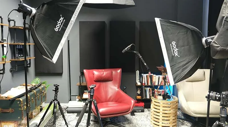 Kit de iluminação para vídeo estudio