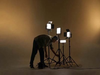 Painéis de LED no estúdio Painéis de LED no estúdio